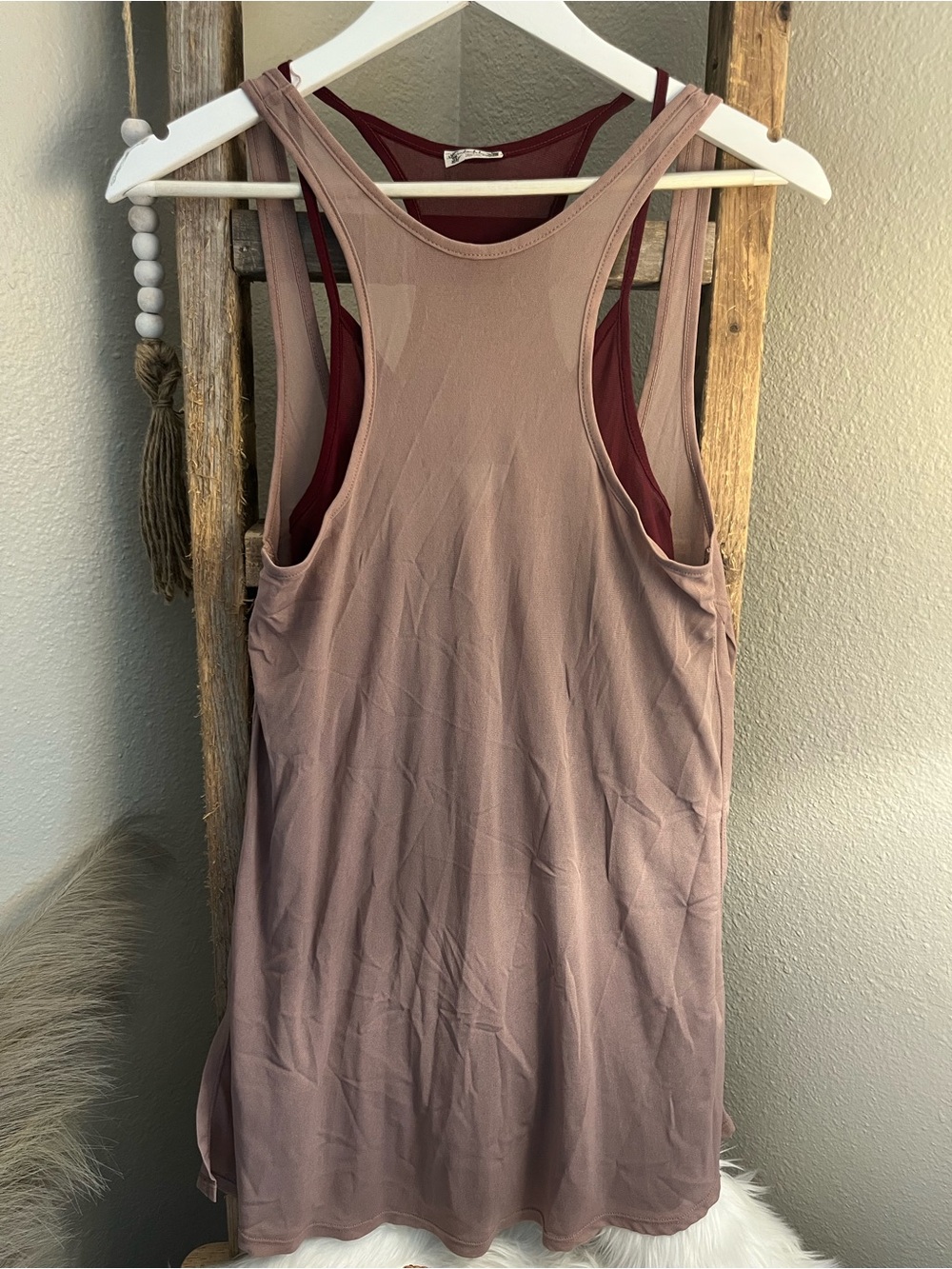 Free People Mauve Racerback Layering Tank